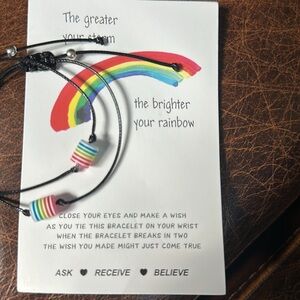 Rainbow Bracelets with adjustable string